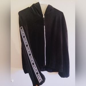 BEBE black zip up hoodie sweater